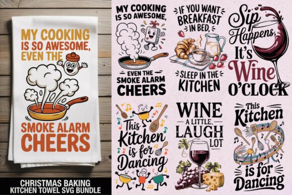 Download Funny Kitchen Towel SVG Bundle | Cooking - Towel Collection