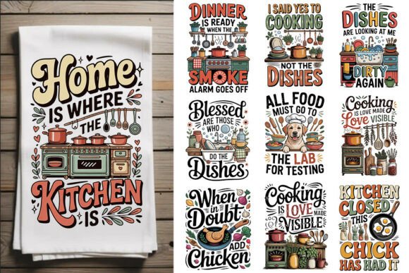 Download Farmhouse Kitchen Towel PNG Design, - Towel Collection
