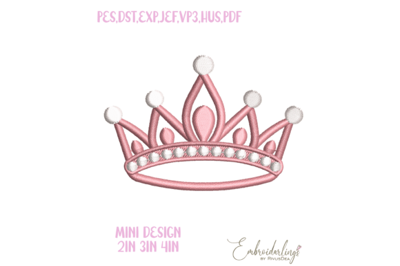 Download Mini Princess Crown Embroidery Design - Premium Resources