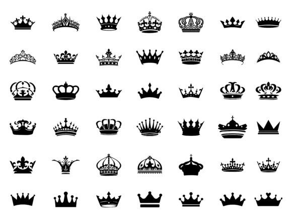 Download Silhouette Crown Set, Royal Collection - Premium Resources