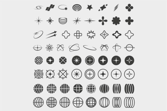 Download 64 Y2K Graphic Element - Element Collection
