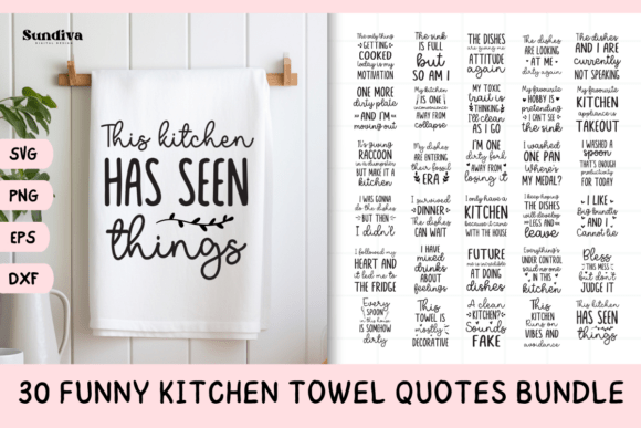 Download 30 Funny Dish/Kitchen Towel SVG Bundle - Towel Collection